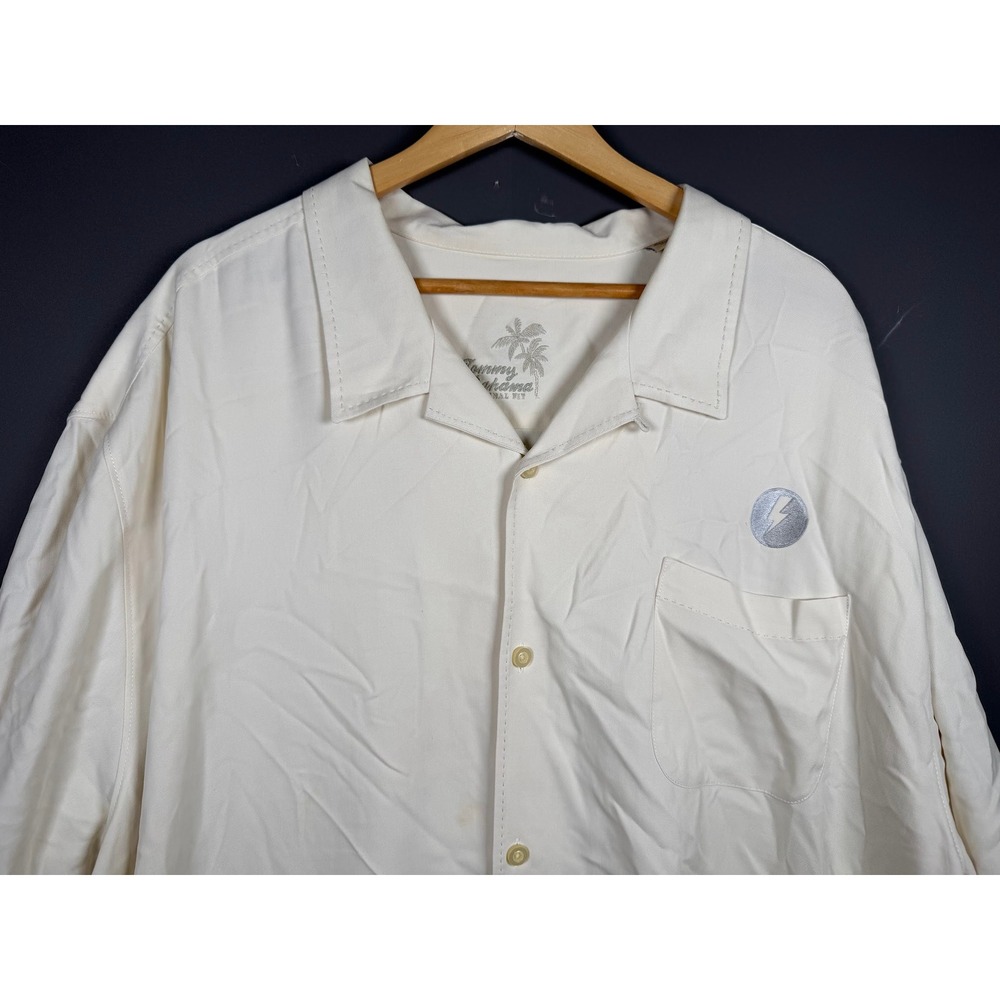 Tommy Bahama Tampa Bay Lightning NHL Hockey Mens 3XL Cream 100% Silk